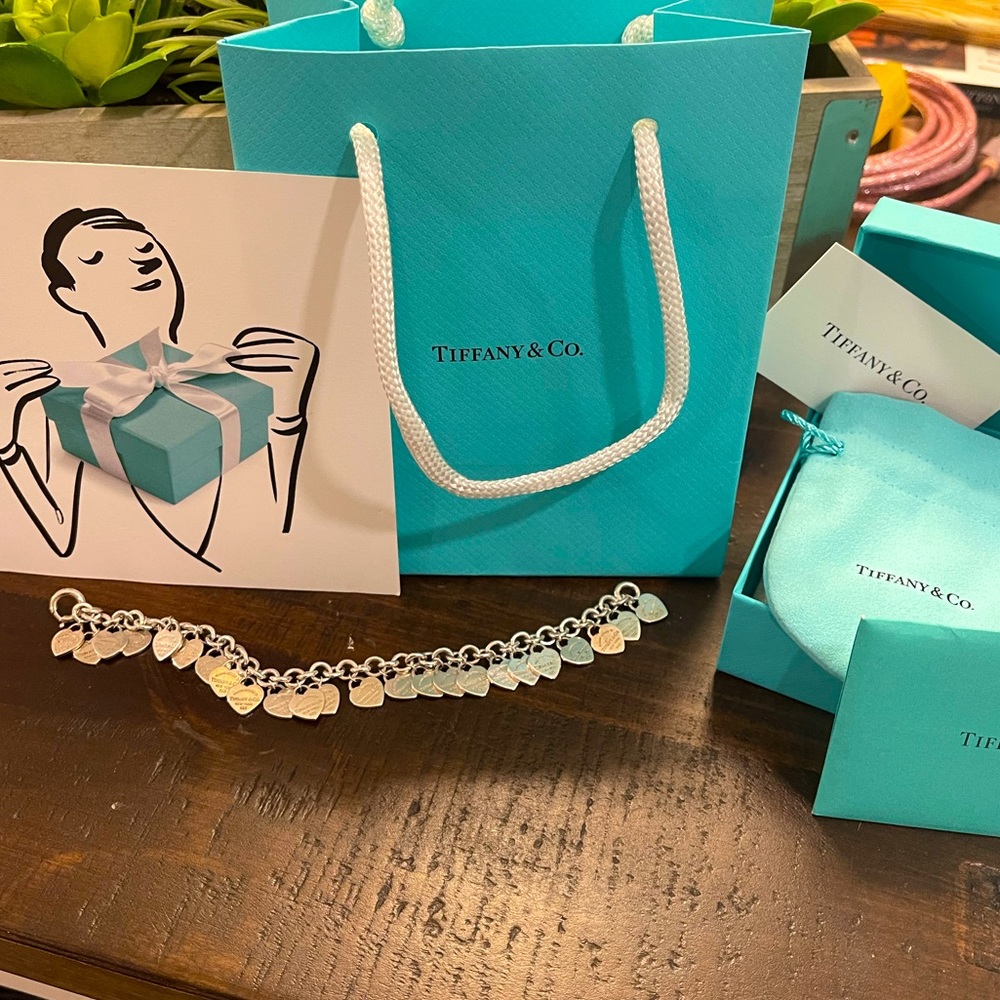 Tiffany Co multi heart tag bracelet